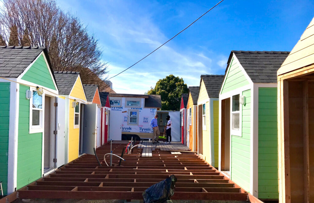 Tiny Home Construction Deck