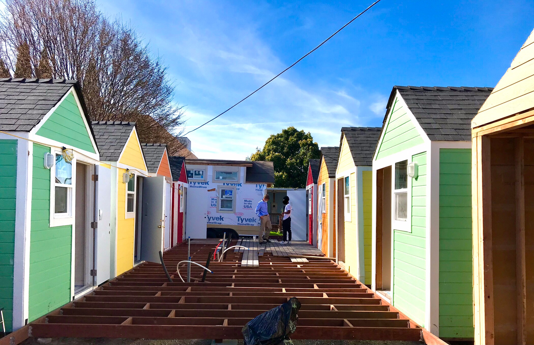 Tiny Home Construction Deck