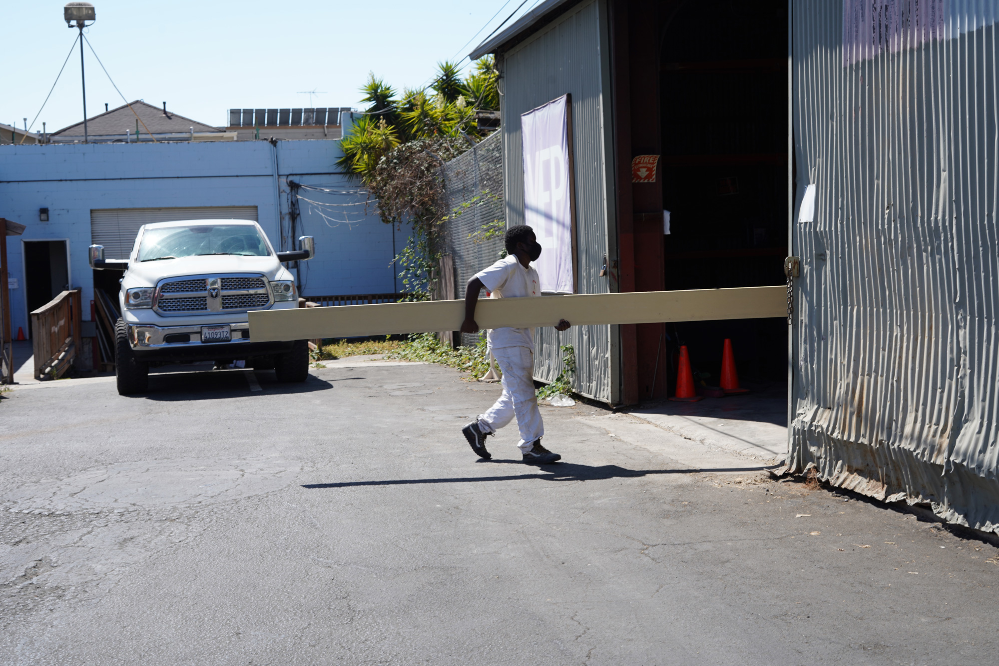 Tiny Home Construction Moving Wood