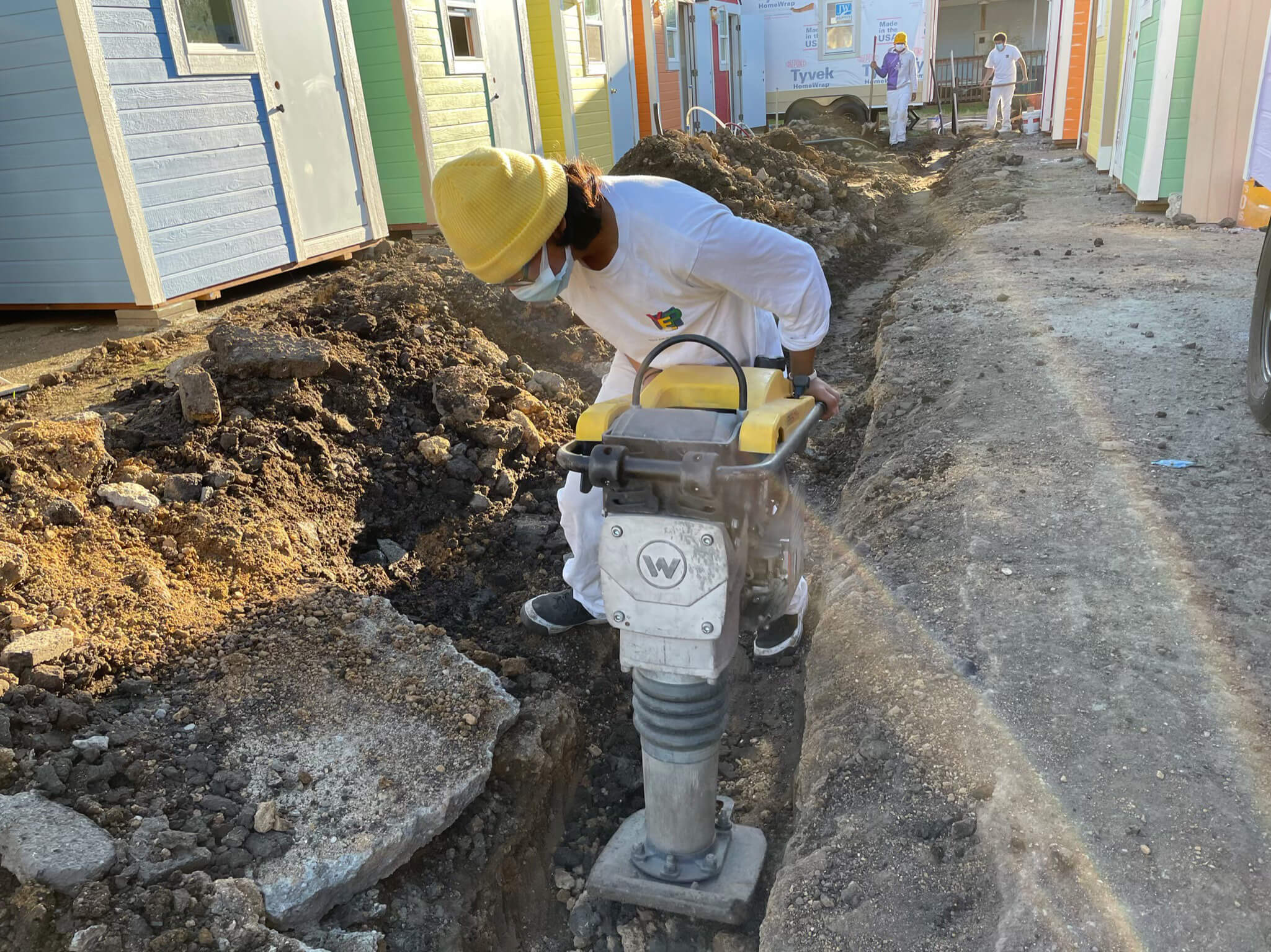 Tiny Home Construction Trenching