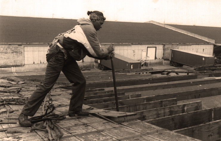 Person working on the roof